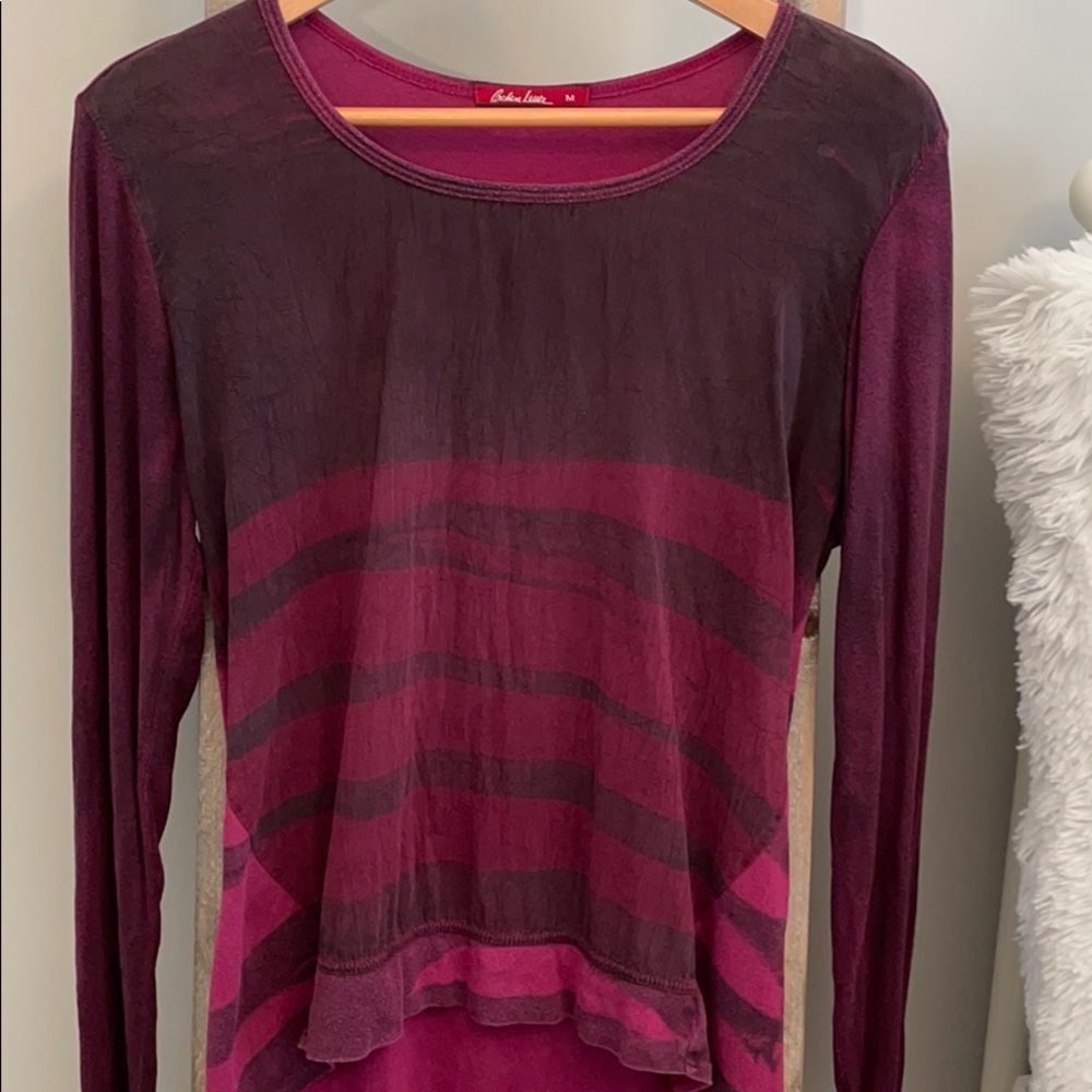 Barbara Lesser Tie Dye High Low Top